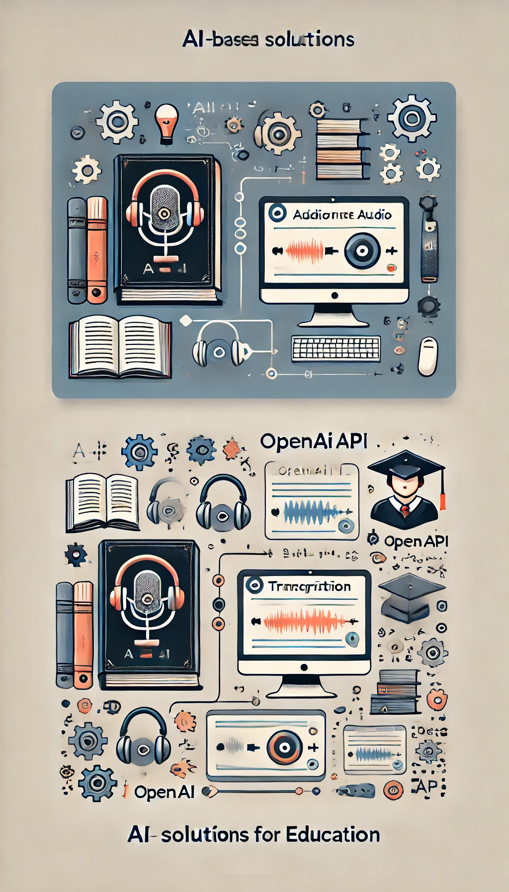 Automatyczna transkrypcja wykładów i szkoleń za pomocą OpenAI API, co ułatwia dostęp do materiałów edukacyjnych i ich archiwizację.